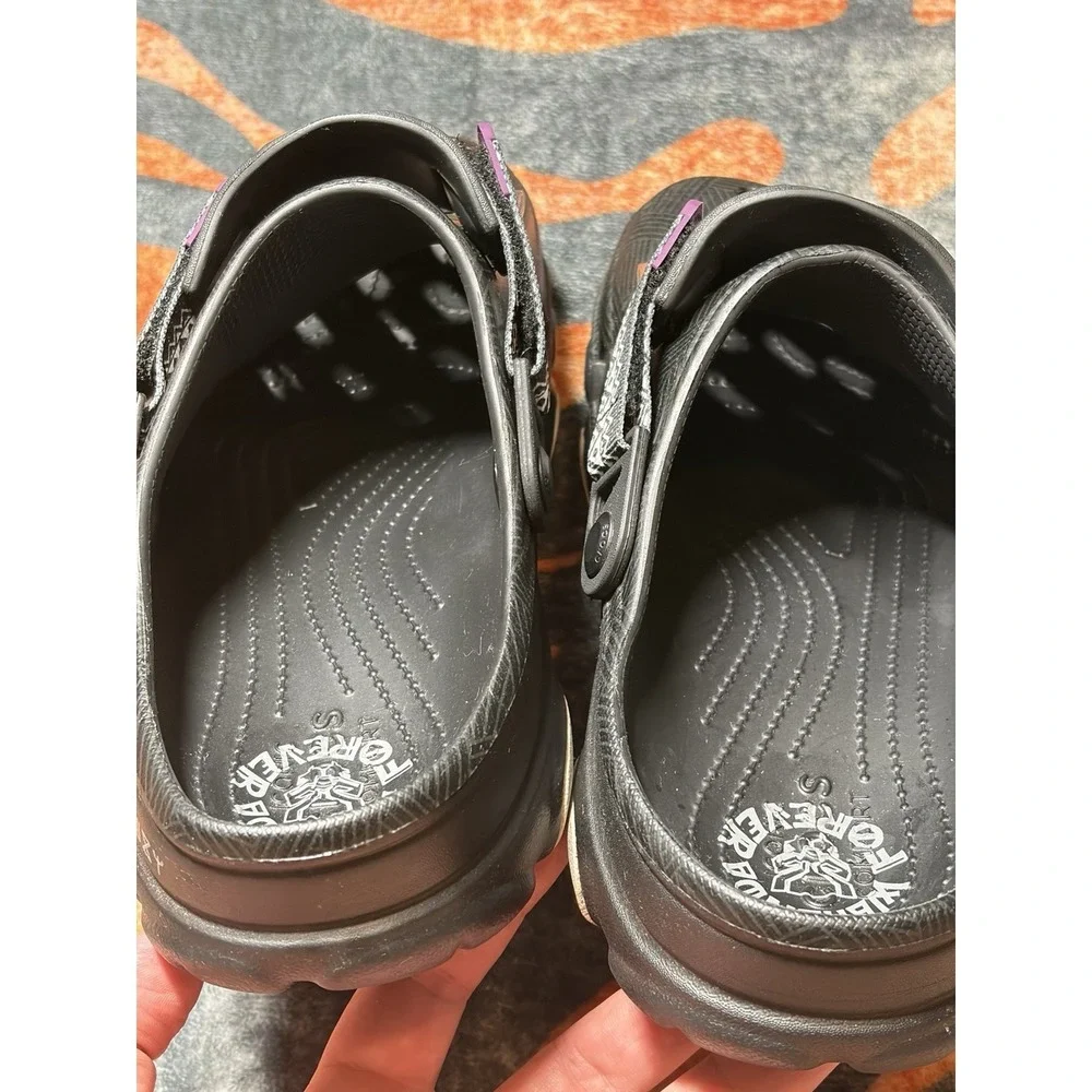 Crocs Mens Size 11 Black Panther Wakanda Forever special edition.